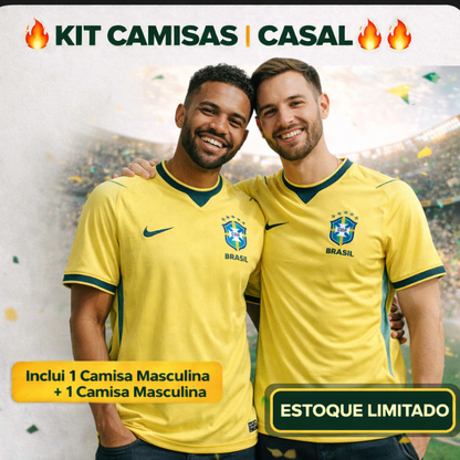 Kit Camisas Brasil Casal 🏳️‍🌈 – Garanta o de vocês hoje