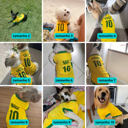 Roupinha Para Pet Brasil Copa Do Mundo Cachorro